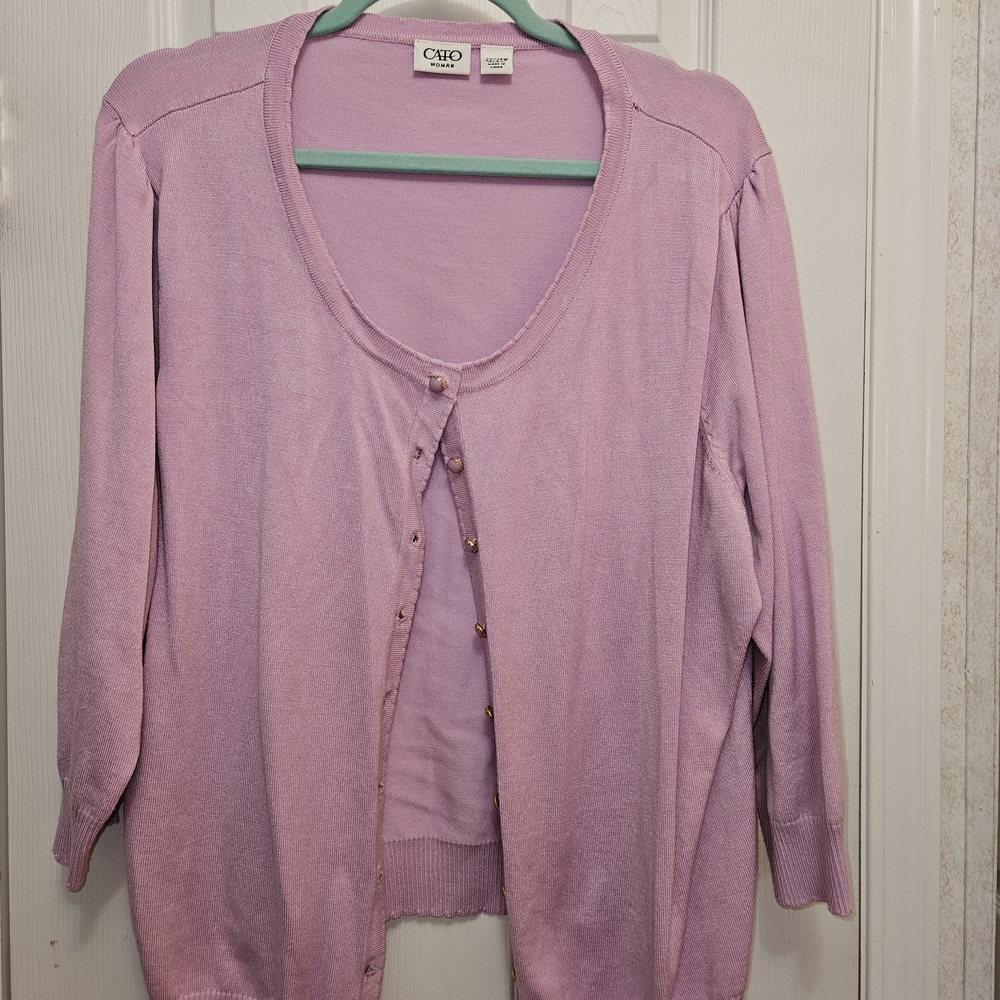 Chico's Light Pink Button-Up Cardigan